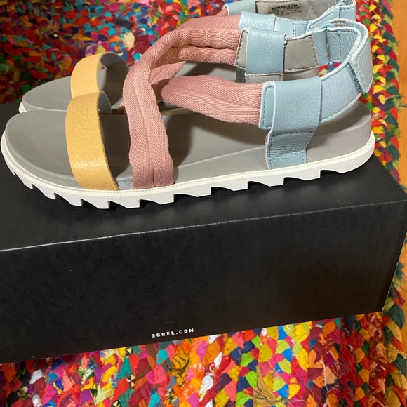 SOREL Roaming Decon Strappy Sandal in Crushed Blue Chrome NWB! - Picture 3 of 12